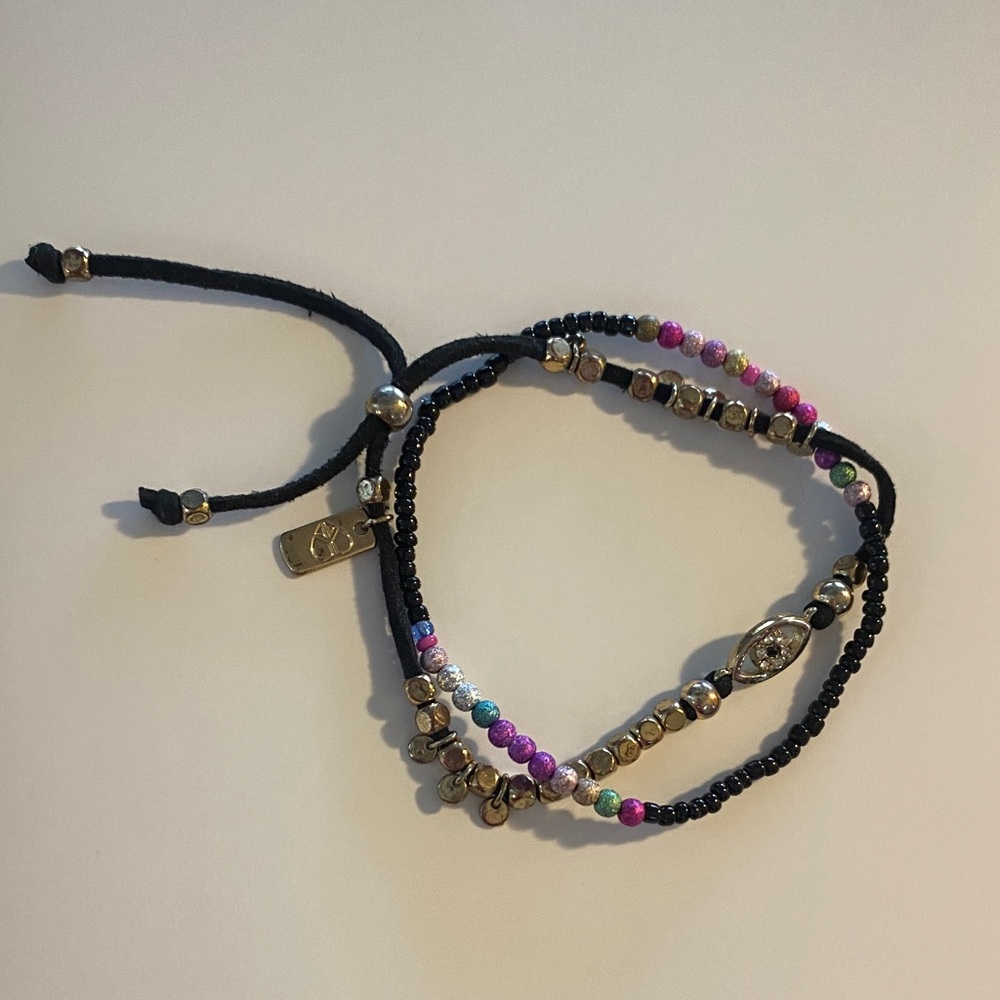 Beaded Bracelet with Gold Accents